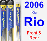 Front & Rear Wiper Blade Pack for 2006 Kia Rio - Hybrid
