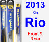 Front & Rear Wiper Blade Pack for 2013 Kia Rio - Hybrid