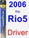 Driver Wiper Blade for 2006 Kia Rio5 - Hybrid