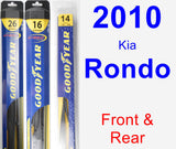 Front & Rear Wiper Blade Pack for 2010 Kia Rondo - Hybrid