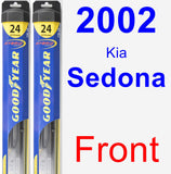 Front Wiper Blade Pack for 2002 Kia Sedona - Hybrid