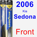 Front Wiper Blade Pack for 2006 Kia Sedona - Hybrid