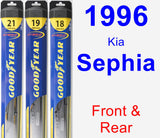 Front & Rear Wiper Blade Pack for 1996 Kia Sephia - Hybrid