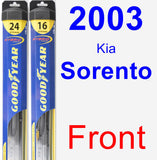 Front Wiper Blade Pack for 2003 Kia Sorento - Hybrid