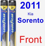 Front Wiper Blade Pack for 2011 Kia Sorento - Hybrid