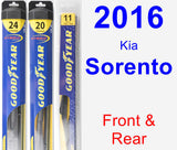Front & Rear Wiper Blade Pack for 2016 Kia Sorento - Hybrid