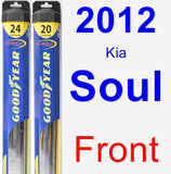 Front Wiper Blade Pack for 2012 Kia Soul - Hybrid