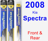 Front & Rear Wiper Blade Pack for 2008 Kia Spectra - Hybrid