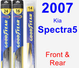 Front & Rear Wiper Blade Pack for 2007 Kia Spectra5 - Hybrid