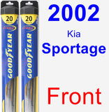 Front Wiper Blade Pack for 2002 Kia Sportage - Hybrid