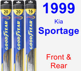 Front & Rear Wiper Blade Pack for 1999 Kia Sportage - Hybrid