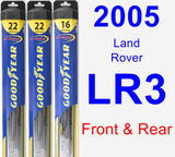 Front & Rear Wiper Blade Pack for 2005 Land Rover LR3 - Hybrid