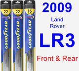 Front & Rear Wiper Blade Pack for 2009 Land Rover LR3 - Hybrid