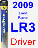 Driver Wiper Blade for 2009 Land Rover LR3 - Hybrid