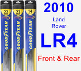 Front & Rear Wiper Blade Pack for 2010 Land Rover LR4 - Hybrid