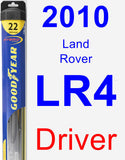 Driver Wiper Blade for 2010 Land Rover LR4 - Hybrid