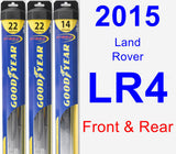 Front & Rear Wiper Blade Pack for 2015 Land Rover LR4 - Hybrid