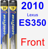 Front Wiper Blade Pack for 2010 Lexus ES350 - Hybrid