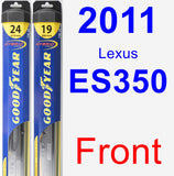 Front Wiper Blade Pack for 2011 Lexus ES350 - Hybrid