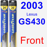 Front Wiper Blade Pack for 2003 Lexus GS430 - Hybrid