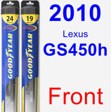 Front Wiper Blade Pack for 2010 Lexus GS450h - Hybrid