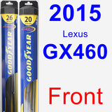 Front Wiper Blade Pack for 2015 Lexus GX460 - Hybrid