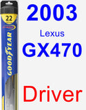 Driver Wiper Blade for 2003 Lexus GX470 - Hybrid