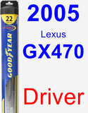 Driver Wiper Blade for 2005 Lexus GX470 - Hybrid