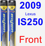 Front Wiper Blade Pack for 2009 Lexus IS250 - Hybrid