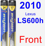 Front Wiper Blade Pack for 2010 Lexus LS600h - Hybrid