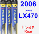 Front & Rear Wiper Blade Pack for 2006 Lexus LX470 - Hybrid