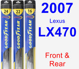 Front & Rear Wiper Blade Pack for 2007 Lexus LX470 - Hybrid