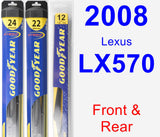 Front & Rear Wiper Blade Pack for 2008 Lexus LX570 - Hybrid