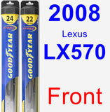 Front Wiper Blade Pack for 2008 Lexus LX570 - Hybrid