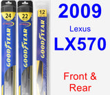 Front & Rear Wiper Blade Pack for 2009 Lexus LX570 - Hybrid