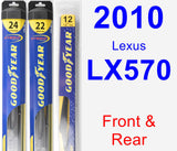 Front & Rear Wiper Blade Pack for 2010 Lexus LX570 - Hybrid