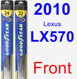 Front Wiper Blade Pack for 2010 Lexus LX570 - Hybrid