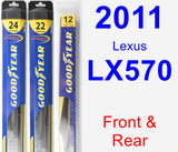 Front & Rear Wiper Blade Pack for 2011 Lexus LX570 - Hybrid