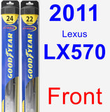 Front Wiper Blade Pack for 2011 Lexus LX570 - Hybrid