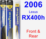 Front & Rear Wiper Blade Pack for 2006 Lexus RX400h - Hybrid