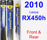 Front & Rear Wiper Blade Pack for 2010 Lexus RX450h - Hybrid