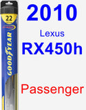 Passenger Wiper Blade for 2010 Lexus RX450h - Hybrid
