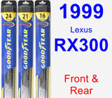 Front & Rear Wiper Blade Pack for 1999 Lexus RX300 - Hybrid