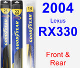 Front & Rear Wiper Blade Pack for 2004 Lexus RX330 - Hybrid