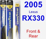 Front & Rear Wiper Blade Pack for 2005 Lexus RX330 - Hybrid