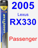 Passenger Wiper Blade for 2005 Lexus RX330 - Hybrid