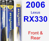 Front & Rear Wiper Blade Pack for 2006 Lexus RX330 - Hybrid
