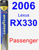 Passenger Wiper Blade for 2006 Lexus RX330 - Hybrid