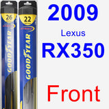 Front Wiper Blade Pack for 2009 Lexus RX350 - Hybrid
