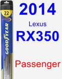 Passenger Wiper Blade for 2014 Lexus RX350 - Hybrid
